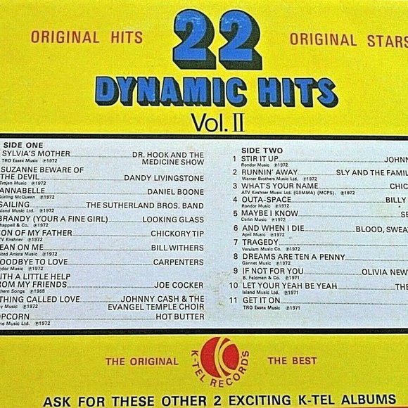Vinyl LP Various 22 Dynamic Hits - Vol. II  K-Tel Records 1972 Compilation Album - Picture 13 of 16